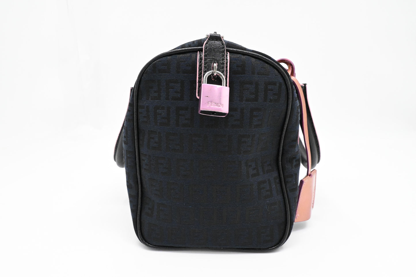 Fendi Forever Bauletto Boston Bag in Black Zucchino Canvas