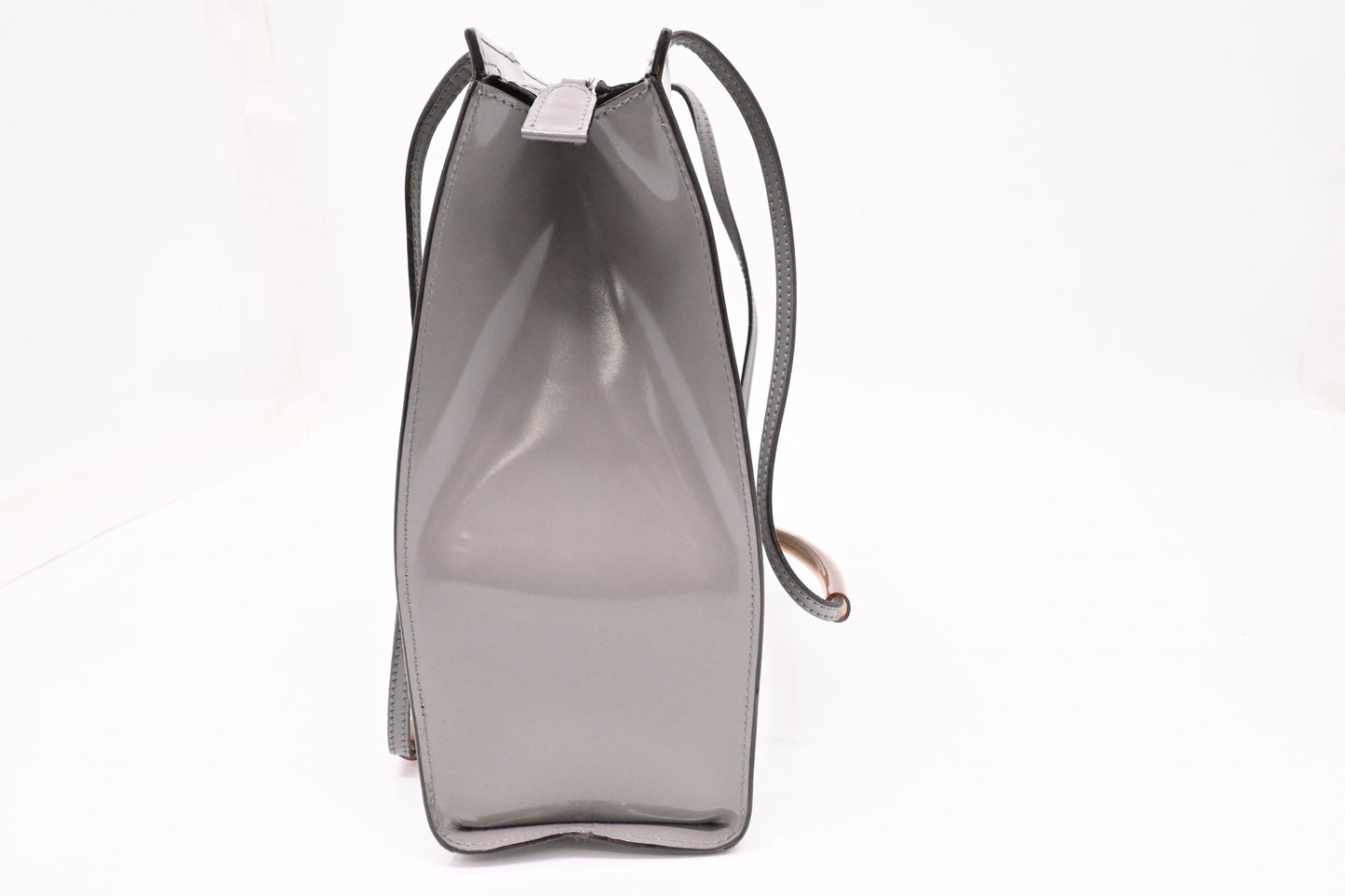 Ferragamo Shoulder Bag in Gray Patent Leather