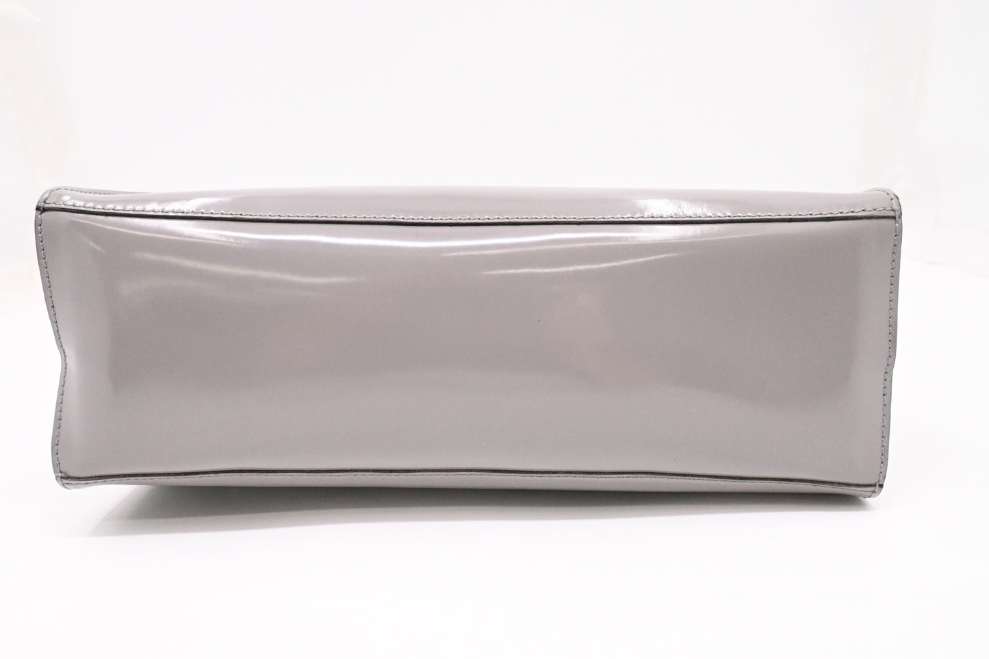 Ferragamo Shoulder Bag in Gray Patent Leather