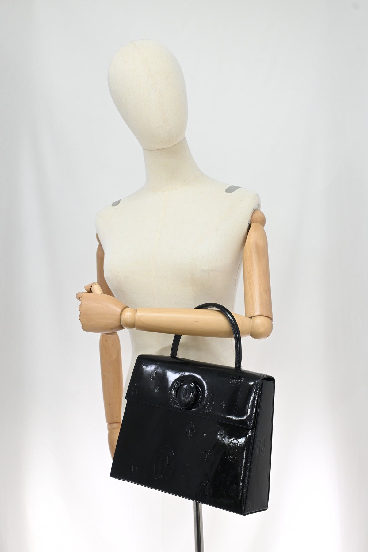 Cartier Hand Bag in Dark Blue Patent Leather