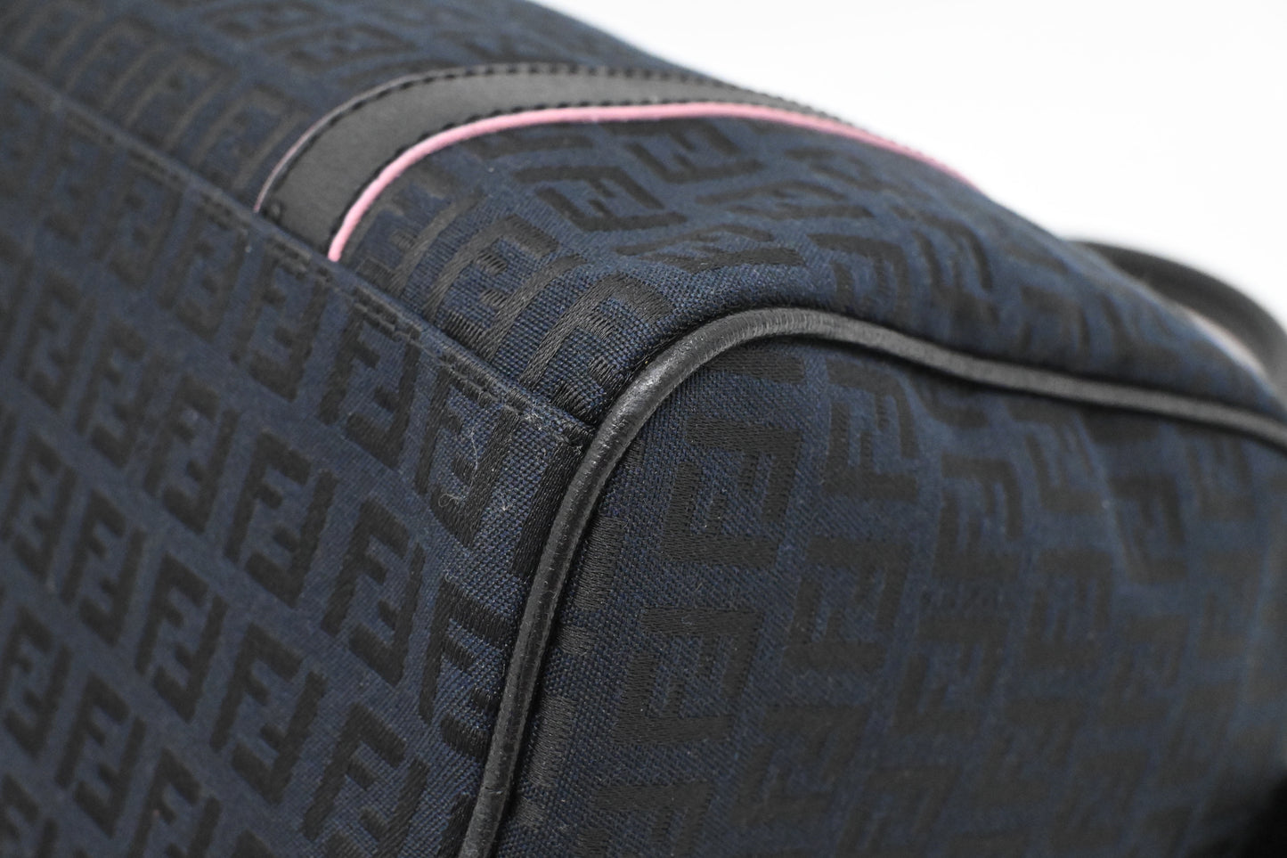 Fendi Forever Bauletto Boston Bag in Black Zucchino Canvas