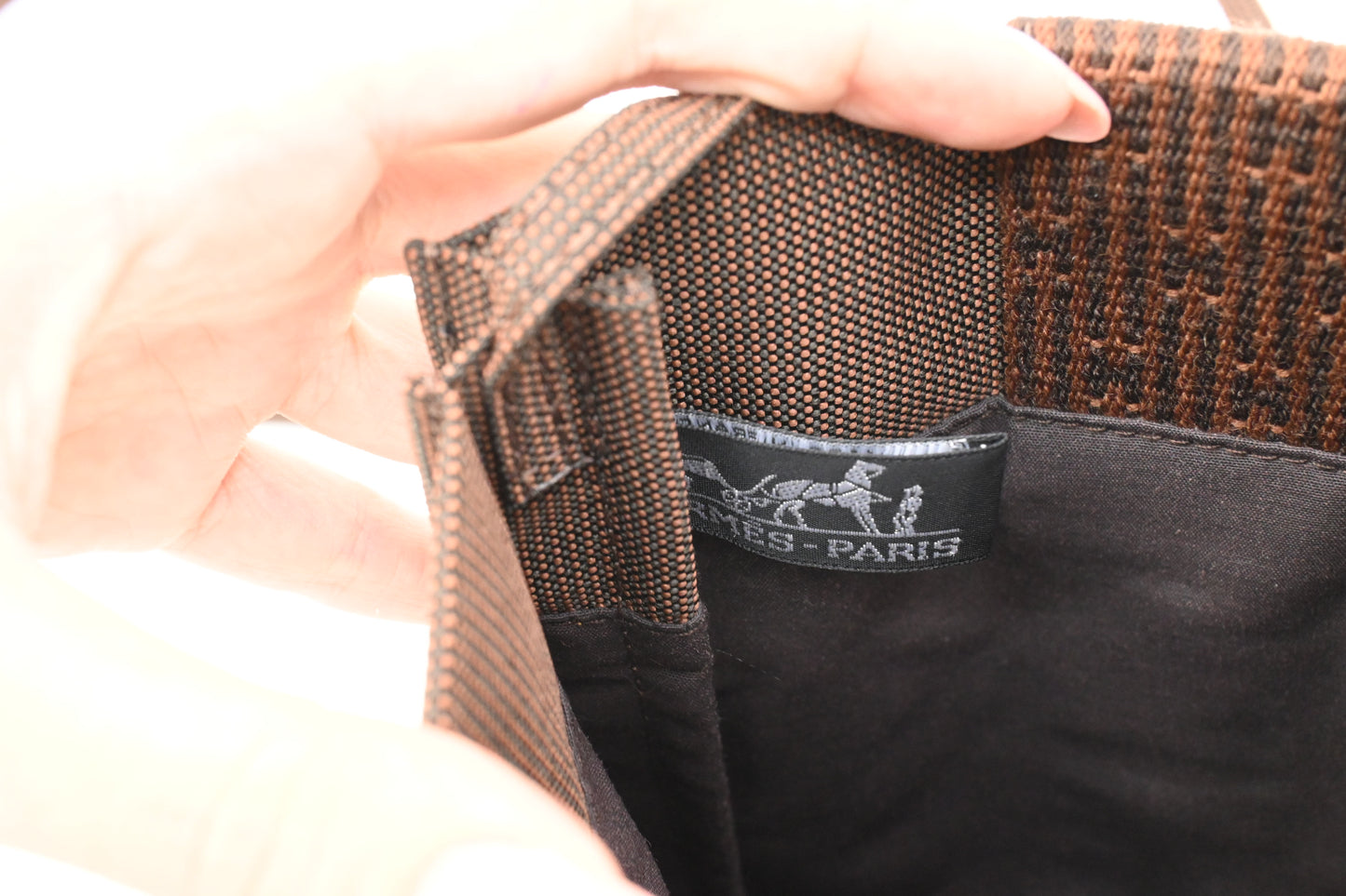 Hermes Onimaitou Pochette in Brown Herline Canvas