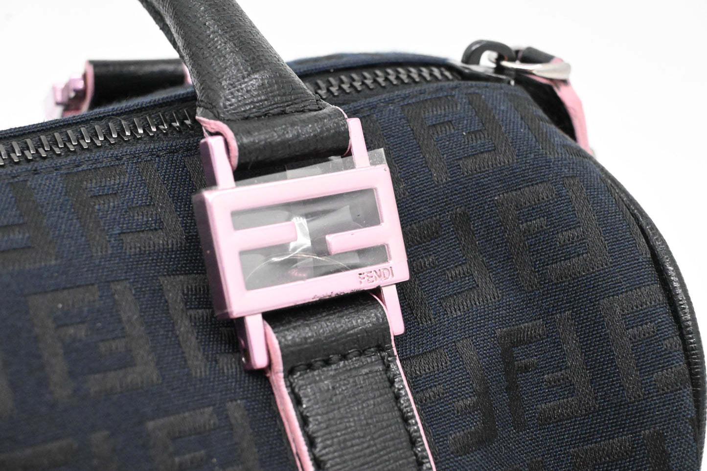 Fendi Forever Bauletto Boston Bag in Black Zucchino Canvas
