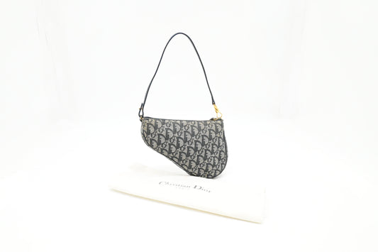 Dior Saddle Pouch in Blue Oblique Canvas