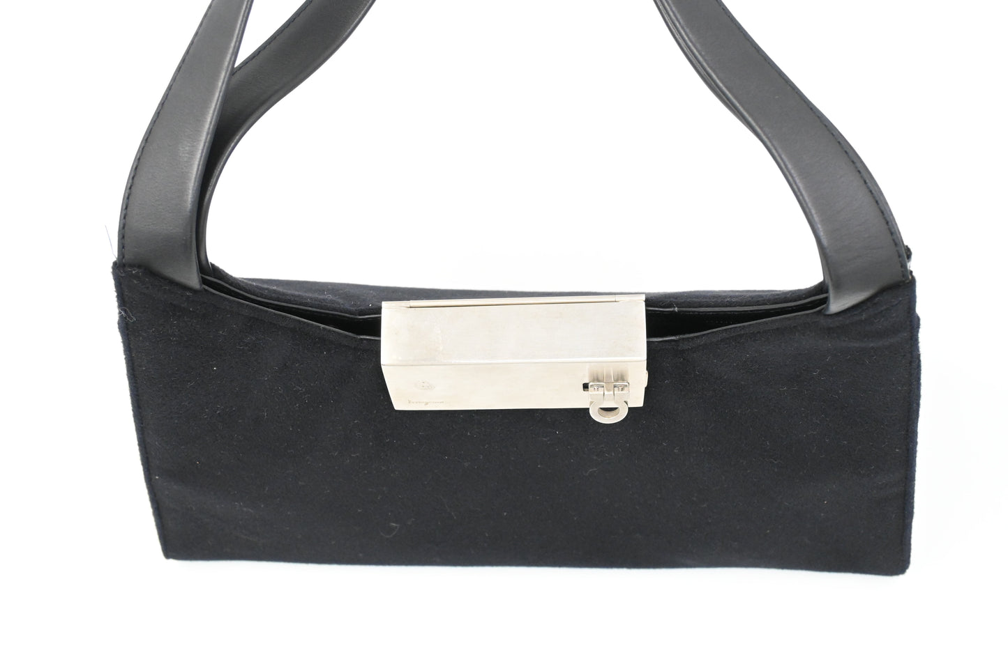 Ferragamo Shoulder Bag in Black Felt