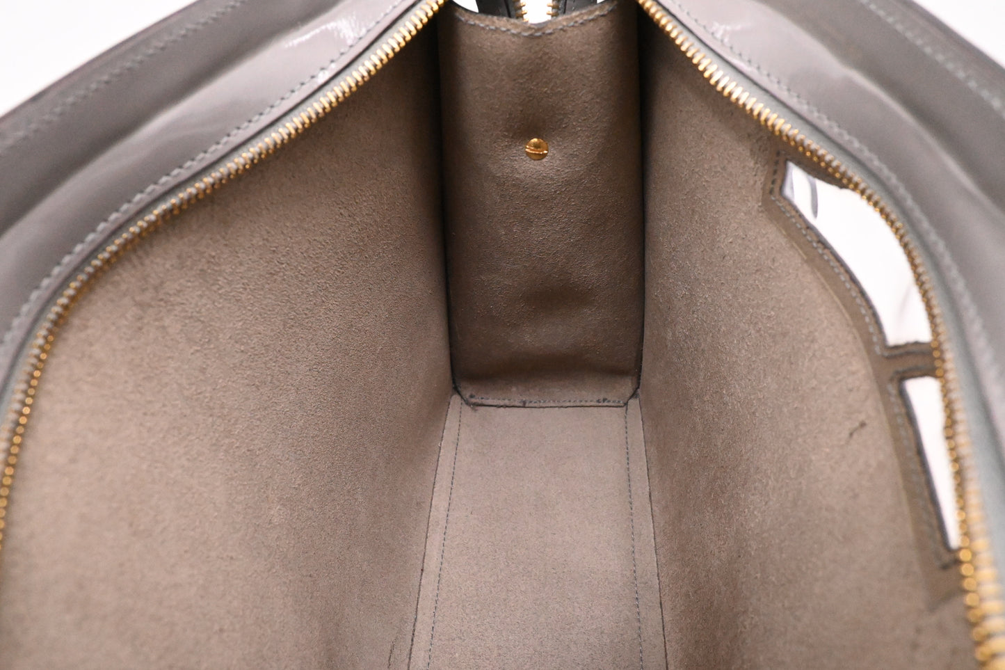Ferragamo Shoulder Bag in Gray Patent Leather