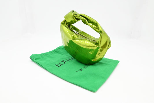 Bottega Veneta Mini Jodie in Metallic Green Patent Leather