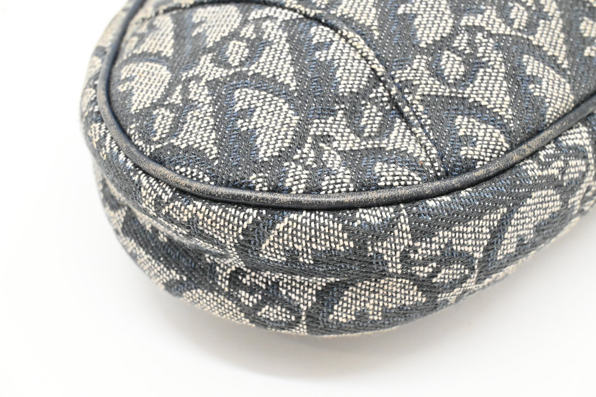 Dior Saddle Pouch in Blue Oblique Canvas