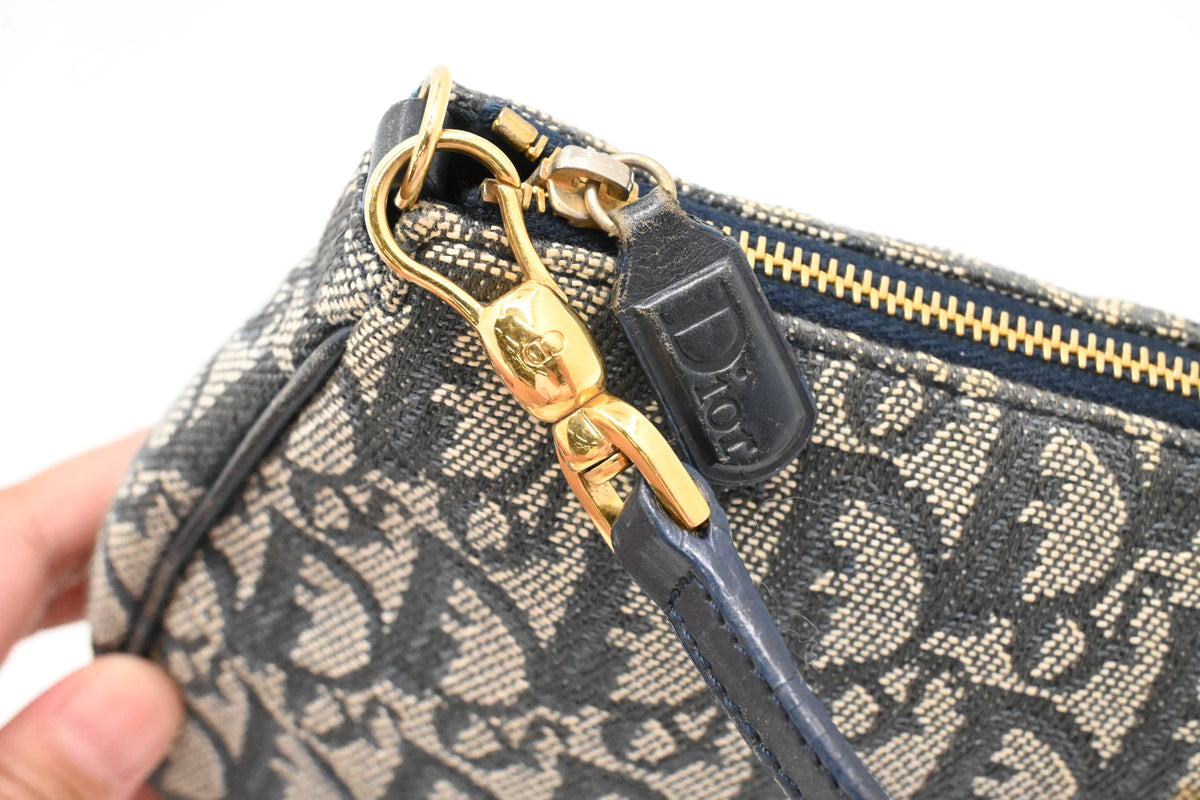 Dior Saddle Pouch in Blue Oblique Canvas