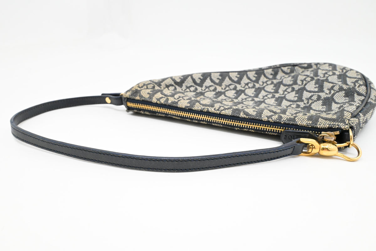 Dior Saddle Pouch in Blue Oblique Canvas