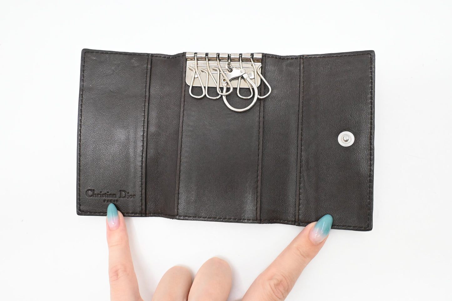 Dior Key Case in Brown Leather