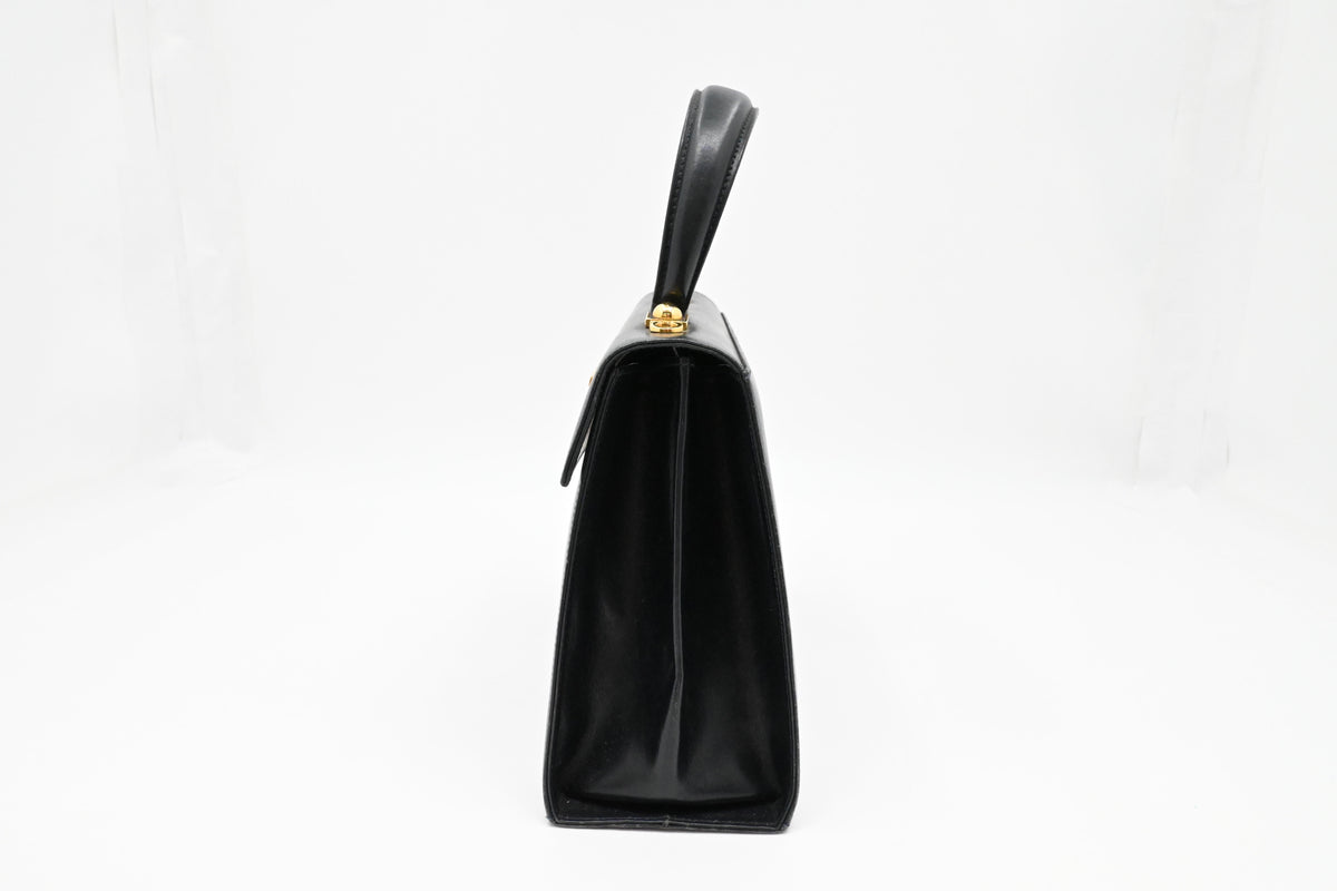 Ferragamo Gancini Handbag in Dark Blue Leather