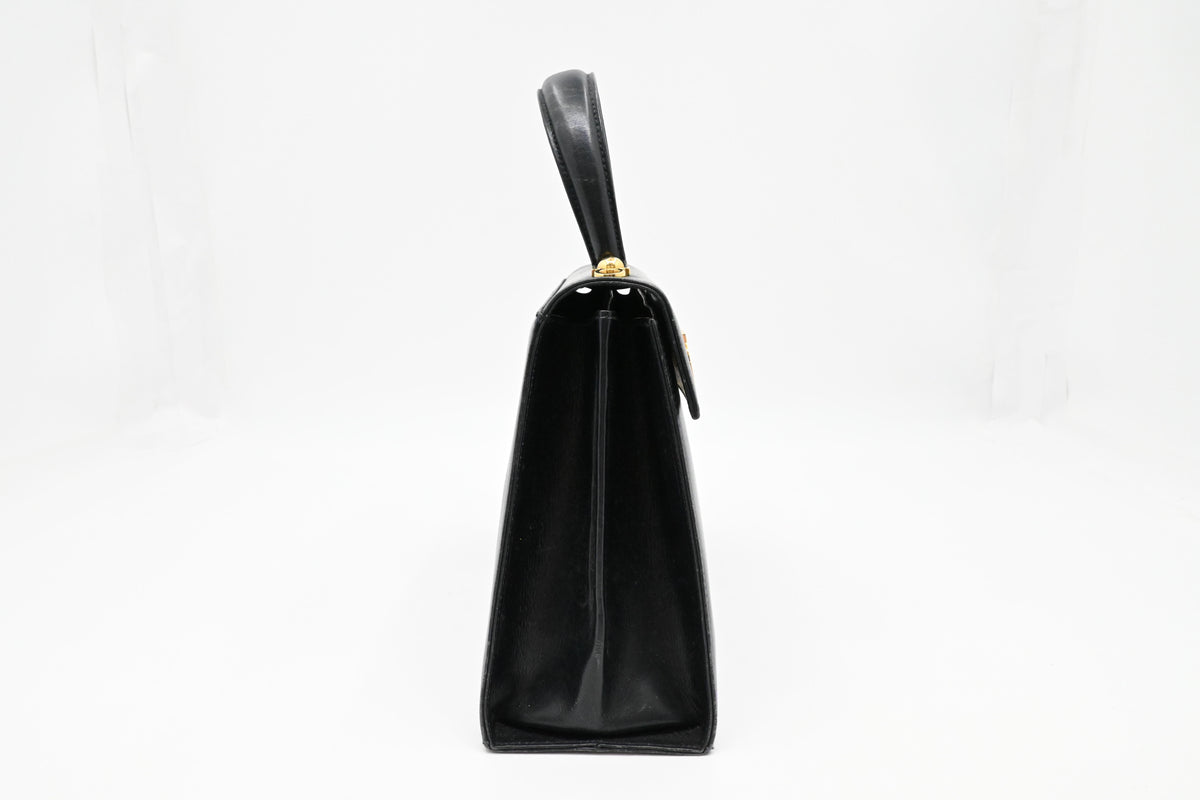 Ferragamo Gancini Handbag in Dark Blue Leather