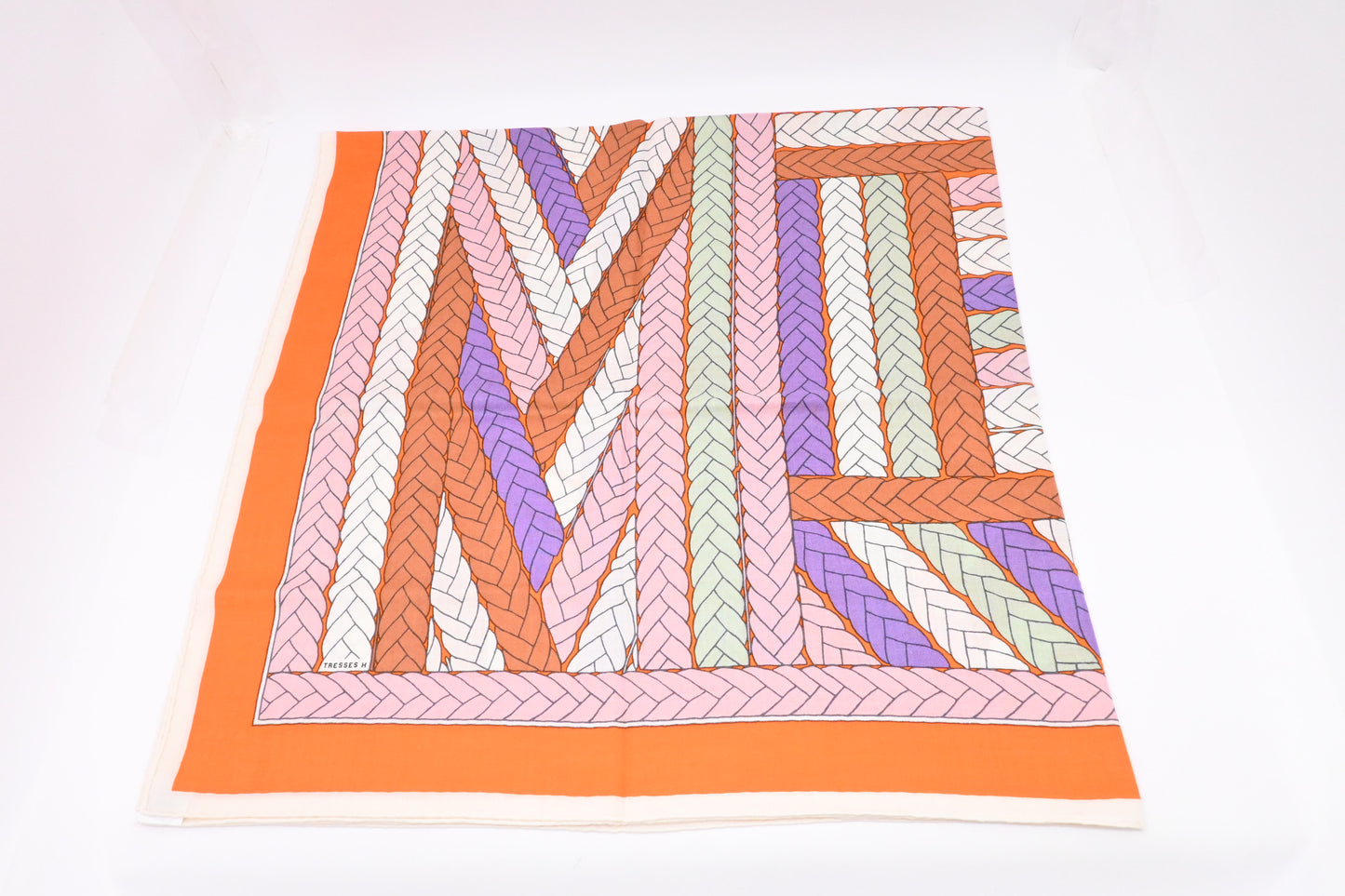 Hermes Carre 140 "Tresses H" in Cashmere and Silk