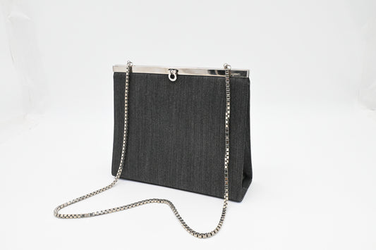 Ferragamo Shoulder Bag in Gray Canvas