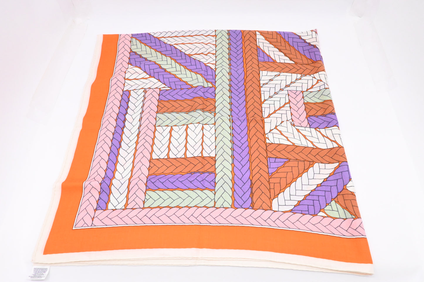 Hermes Carre 140 "Tresses H" in Cashmere and Silk