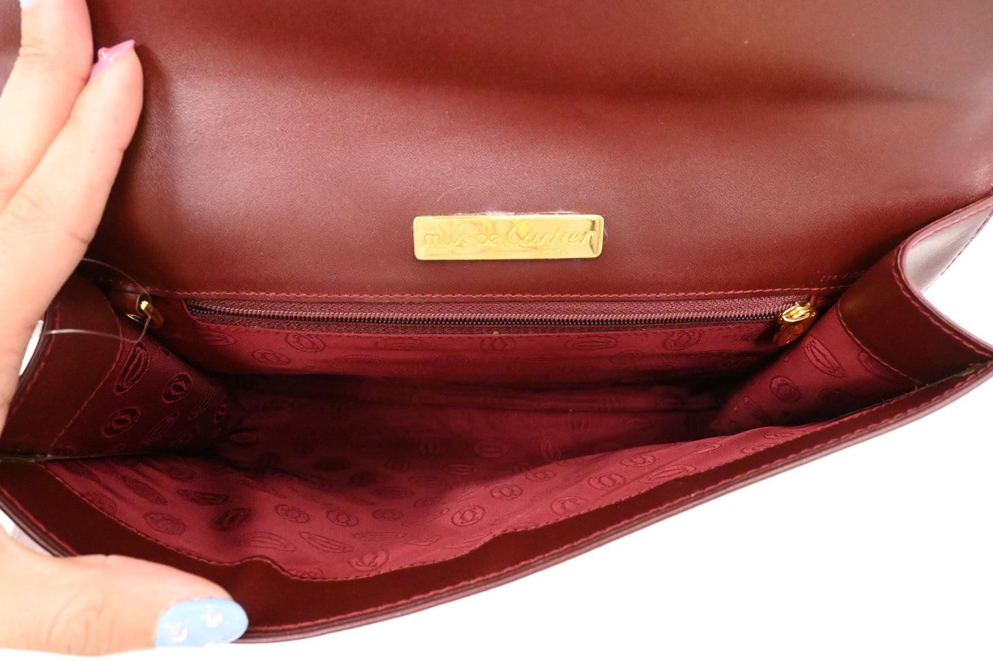 Cartier Clutch in Burgundy Leather