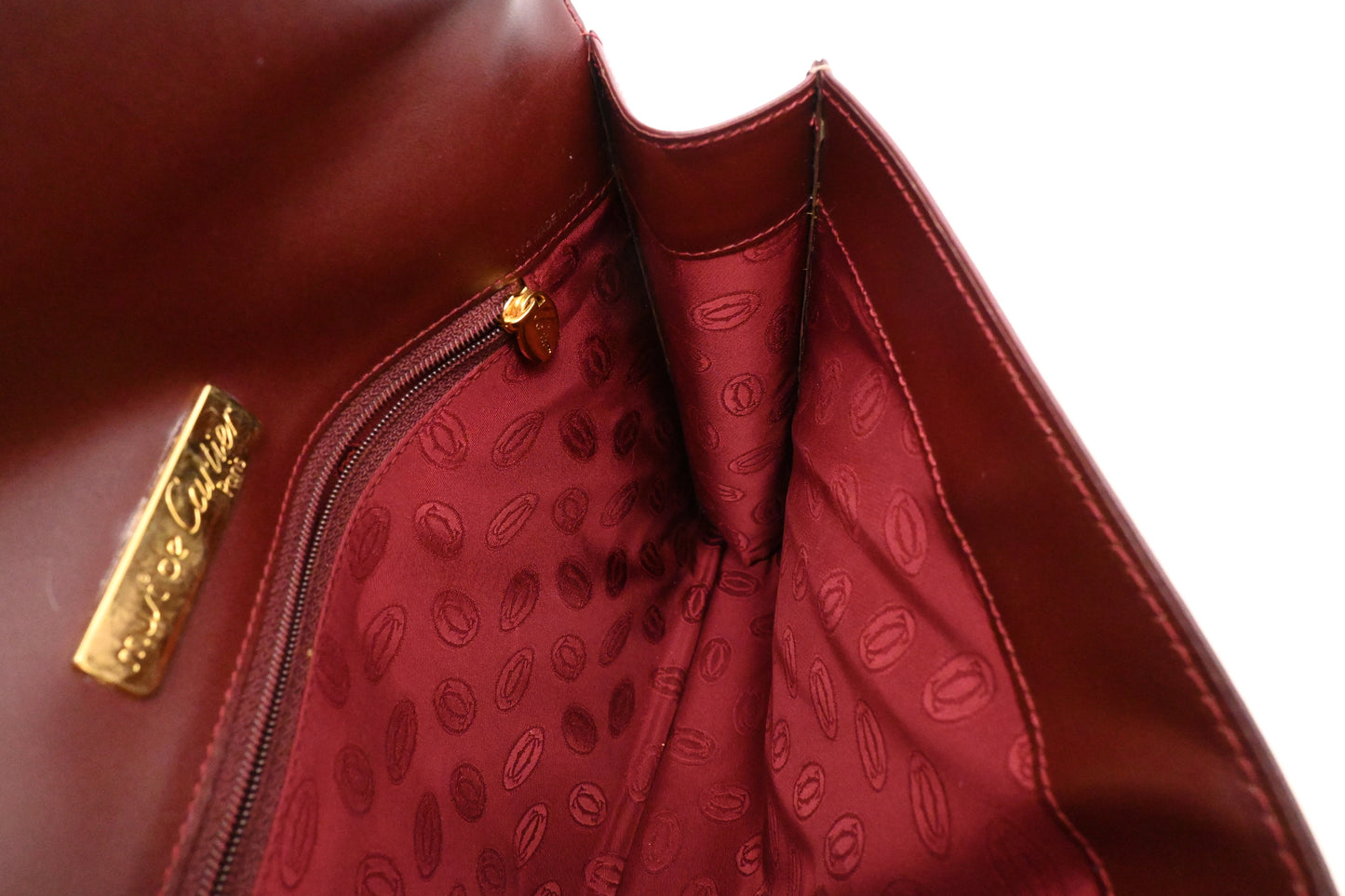 Cartier Clutch in Burgundy Leather