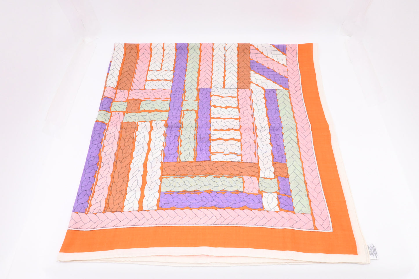 Hermes Carre 140 "Tresses H" in Cashmere and Silk