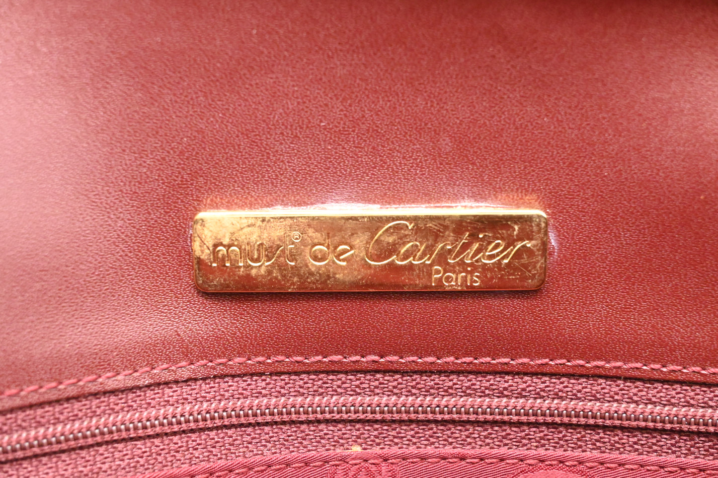 Cartier Clutch in Burgundy Leather
