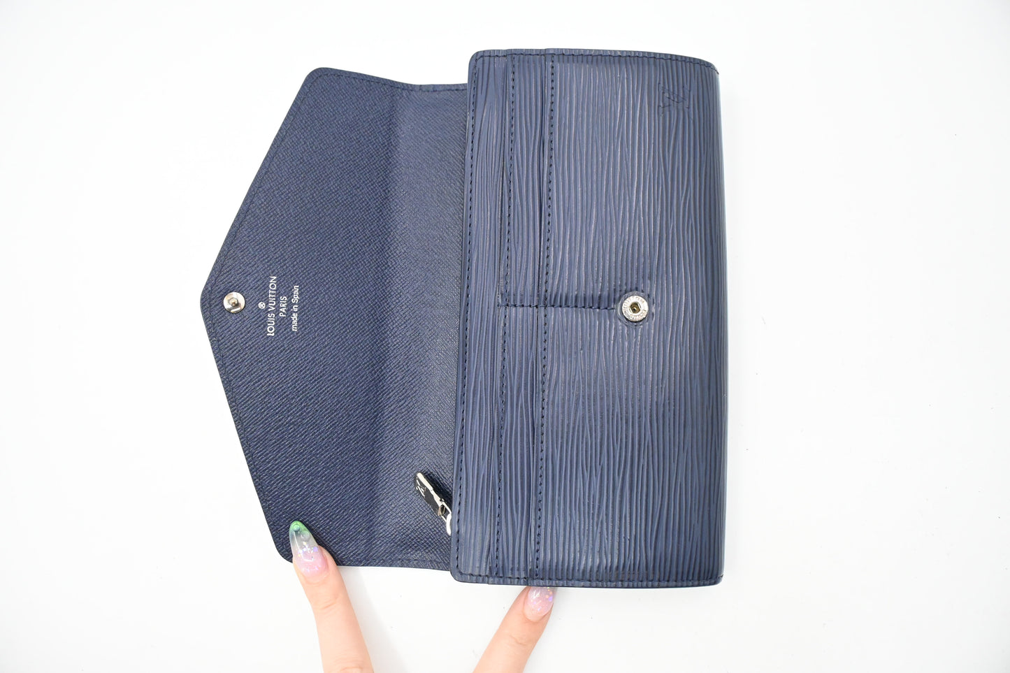 Louis Vuitton Sarah Wallet in Navy Blue Epi Leather