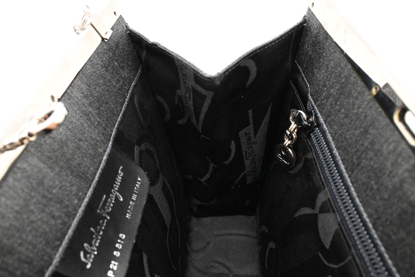 Ferragamo Shoulder Bag in Gray Canvas