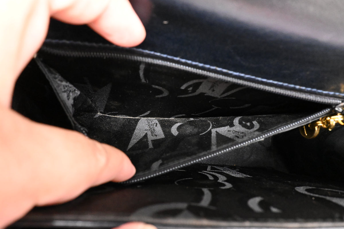 Ferragamo Gancini Handbag in Dark Blue Leather