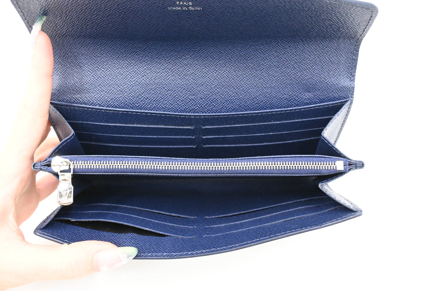 Louis Vuitton Sarah Wallet in Navy Blue Epi Leather