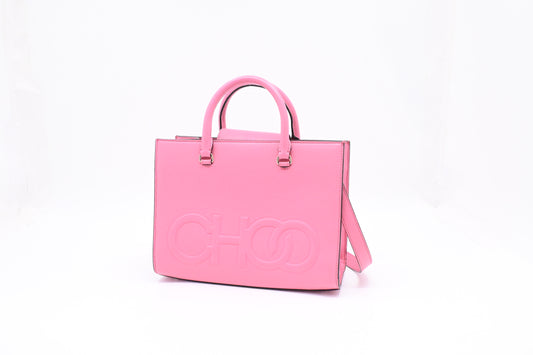 Jimmy Choo Small Book Tote in Pink Leather