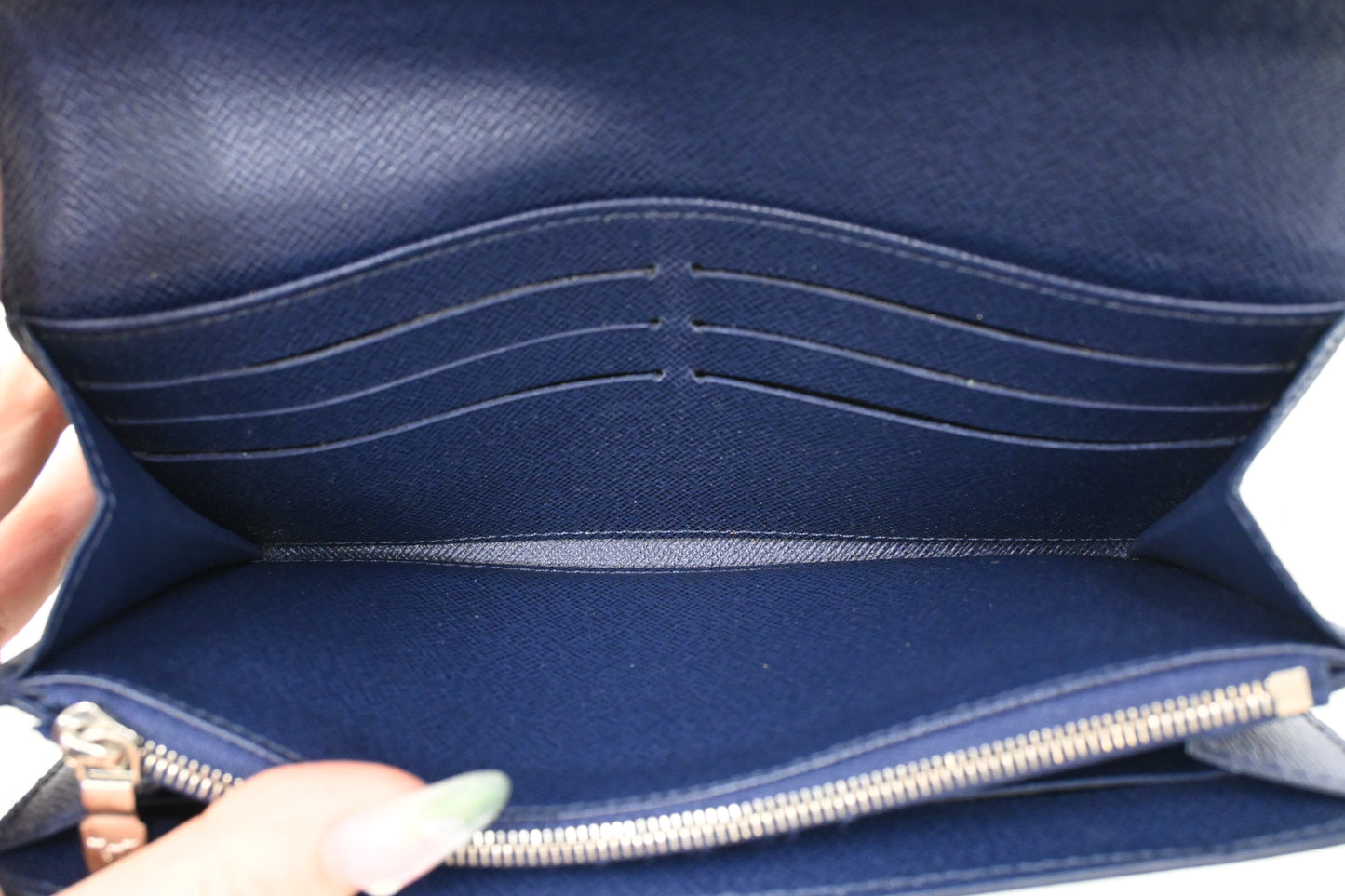 Louis Vuitton Sarah Wallet in Navy Blue Epi Leather