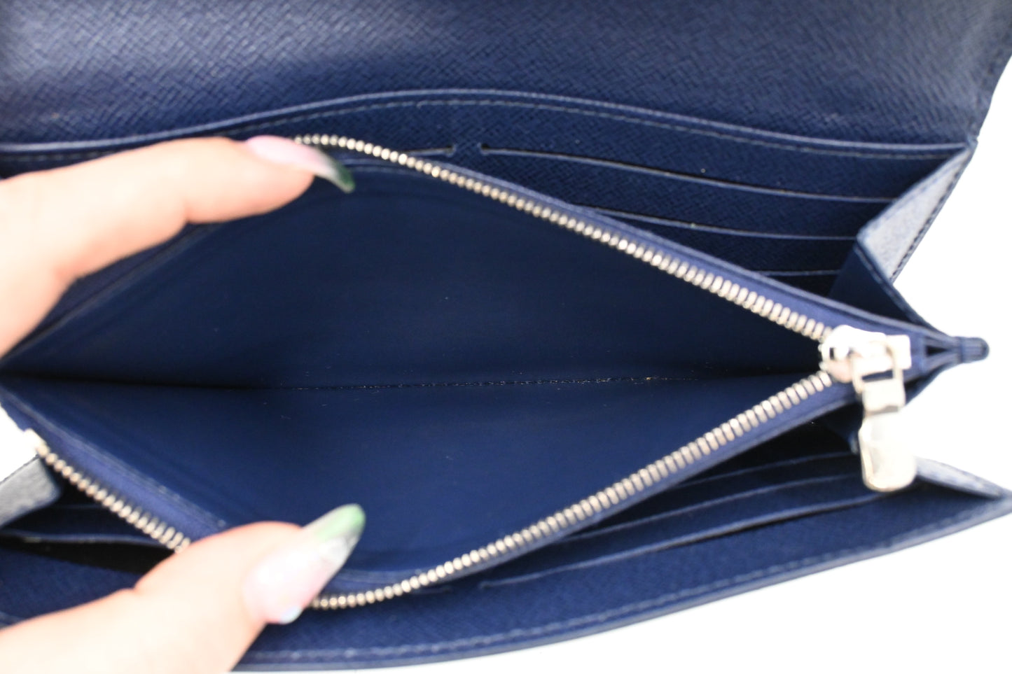 Louis Vuitton Sarah Wallet in Navy Blue Epi Leather