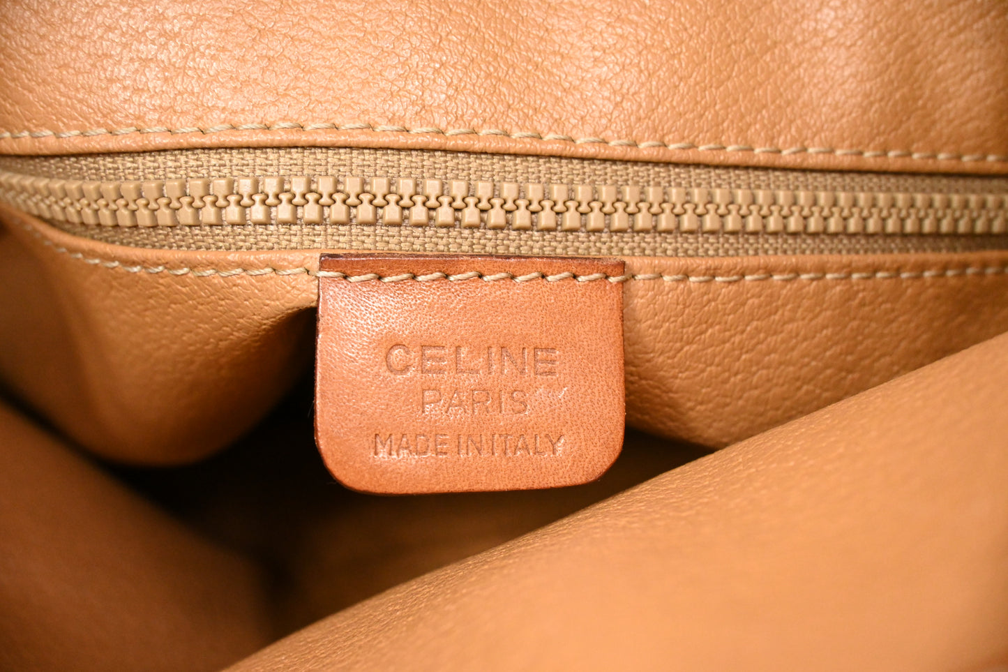 Celine Bucket Shoulder Bag in Beige Macadam Coated Canvas
