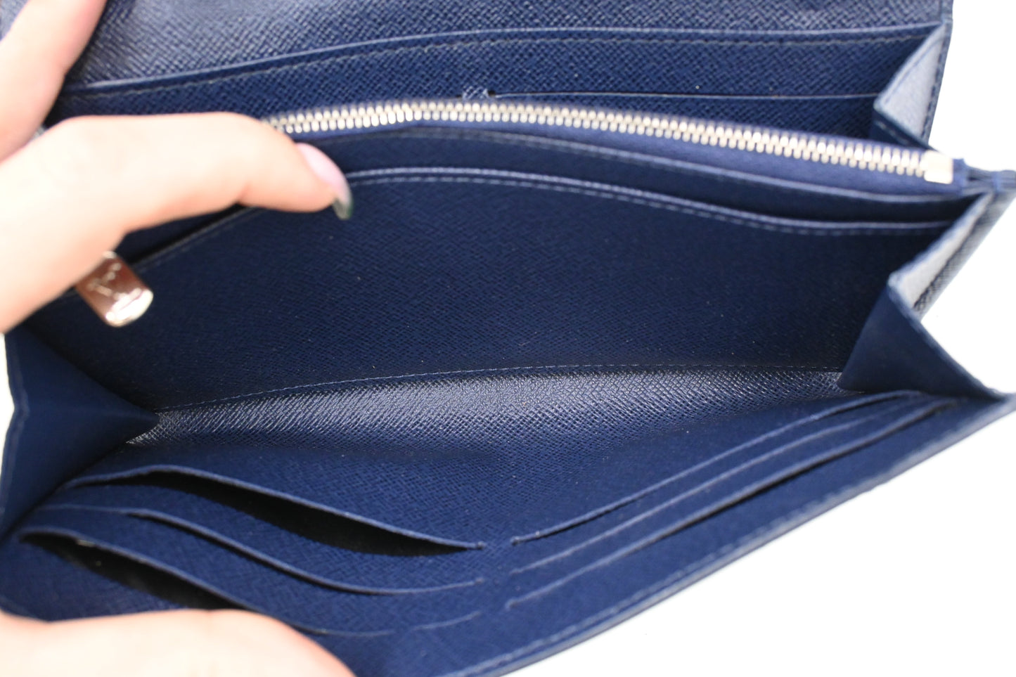 Louis Vuitton Sarah Wallet in Navy Blue Epi Leather