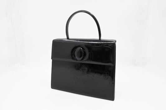 Cartier Hand Bag in Dark Blue Patent Leather