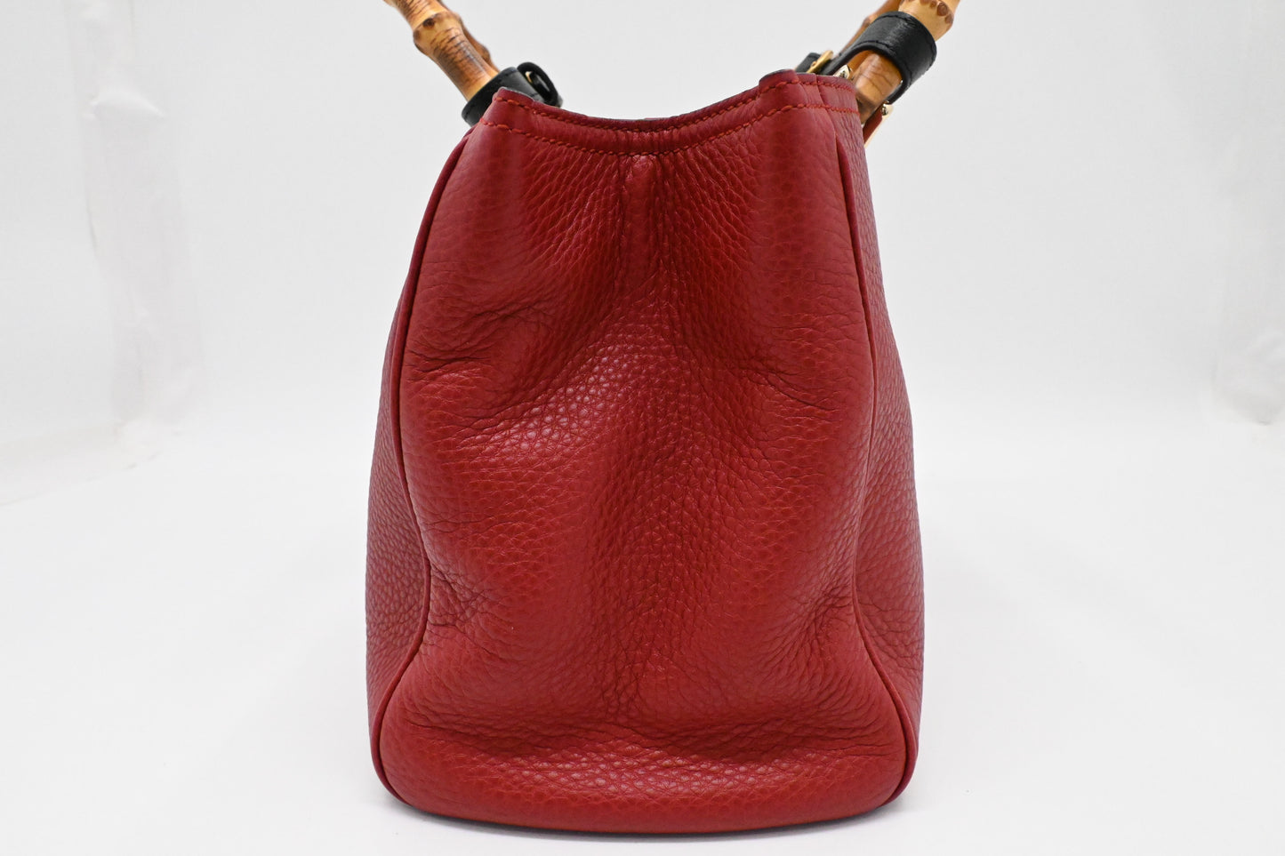 Gucci Bamboo Shopper Bag in Red Leather