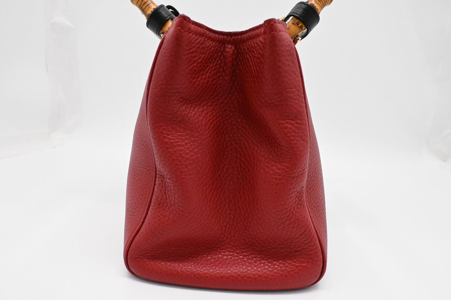 Gucci Bamboo Shopper Bag in Red Leather