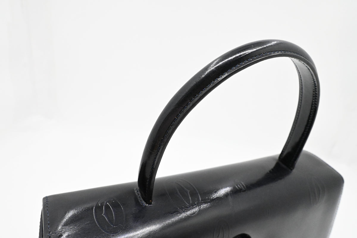 Cartier Hand Bag in Dark Blue Patent Leather