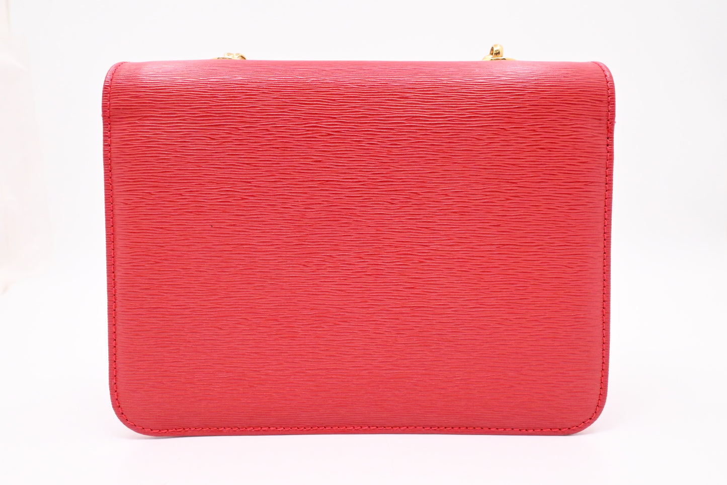 Chloe Chain Shoulder Bag in Red Leather