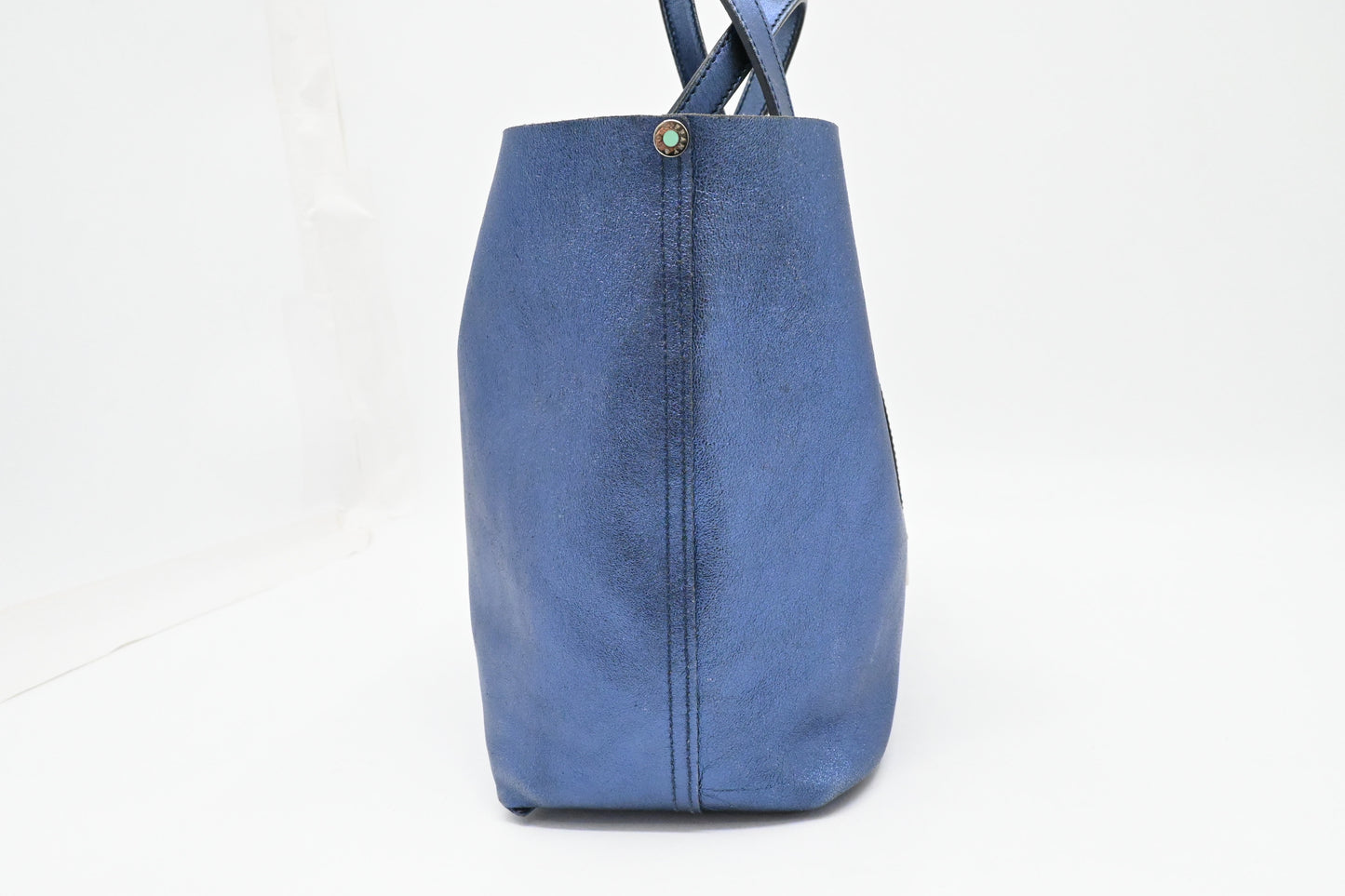 Tiffany & Co. Reversible Tote PM in Metallic Blue Leather