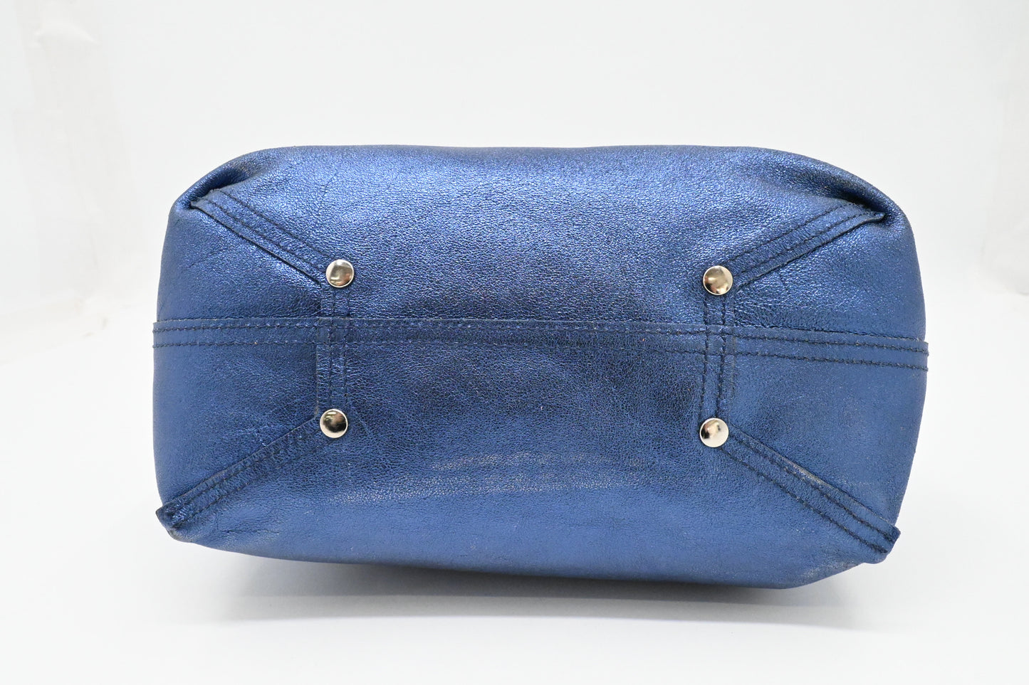 Tiffany & Co. Reversible Tote PM in Metallic Blue Leather