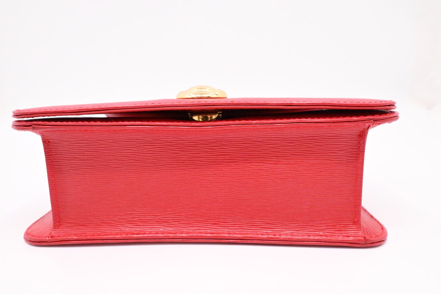Chloe Chain Shoulder Bag in Red Leather
