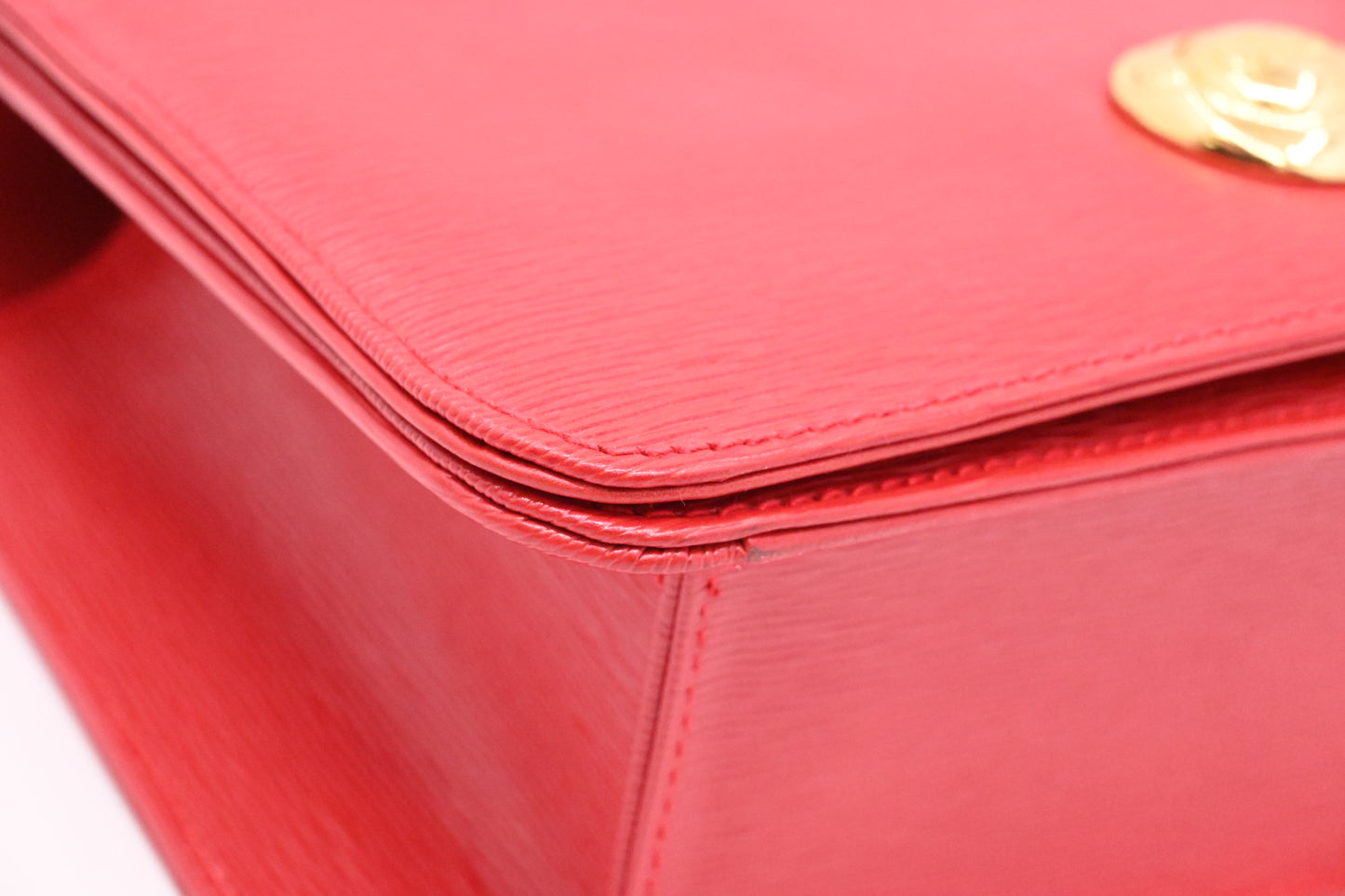 Chloe Chain Shoulder Bag in Red Leather