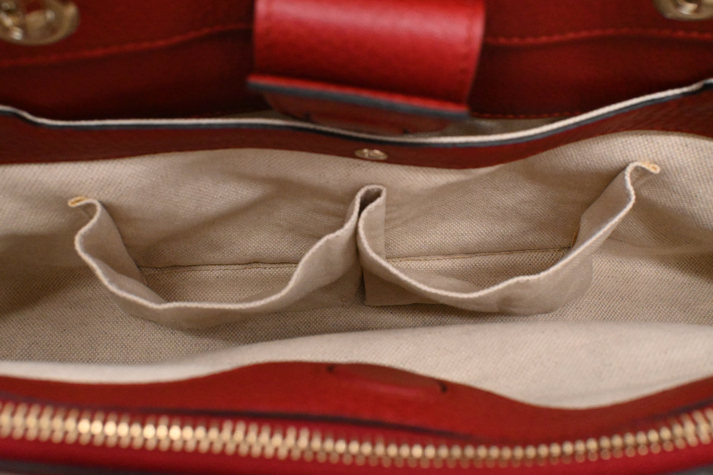Gucci Bamboo Shopper Bag in Red Leather
