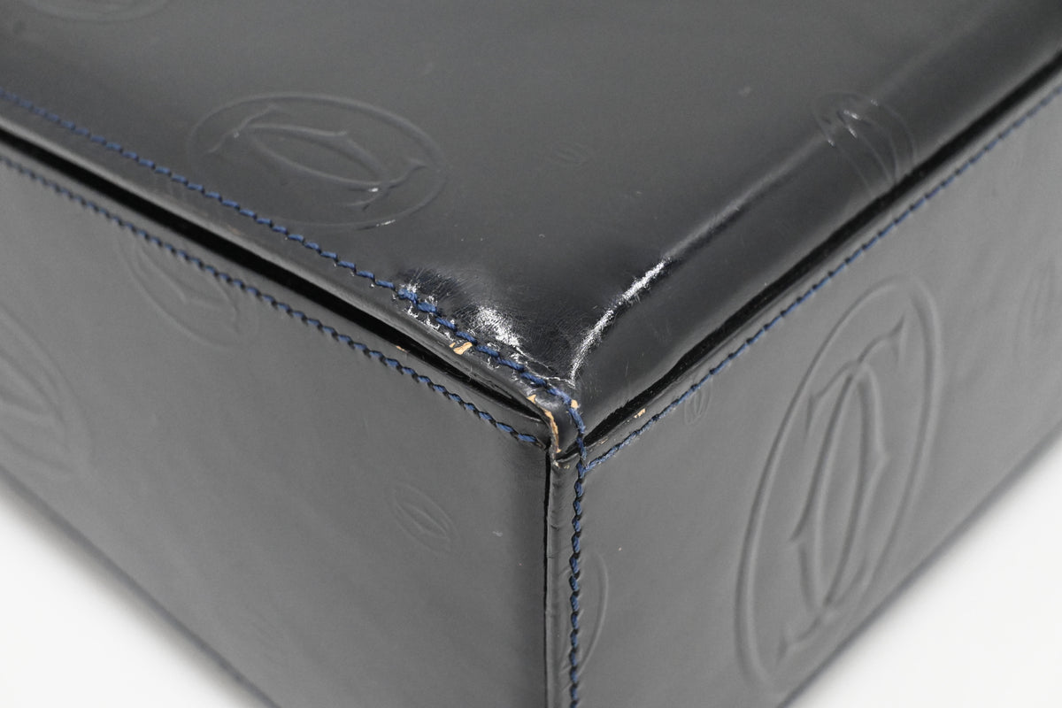 Cartier Hand Bag in Dark Blue Patent Leather