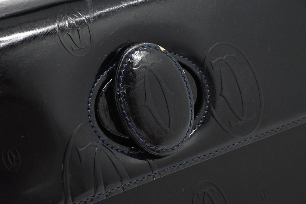 Cartier Hand Bag in Dark Blue Patent Leather