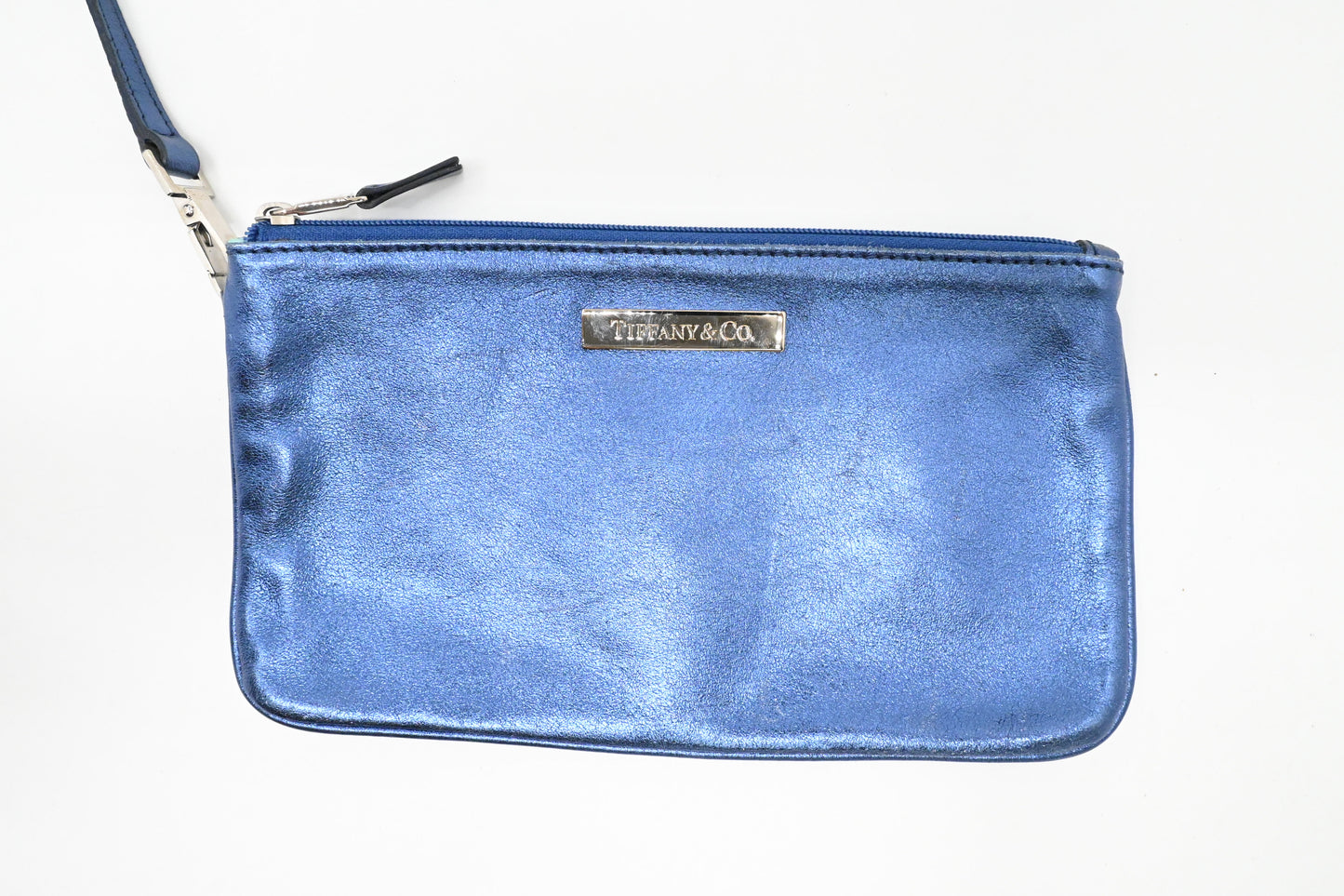 Tiffany & Co. Reversible Tote PM in Metallic Blue Leather