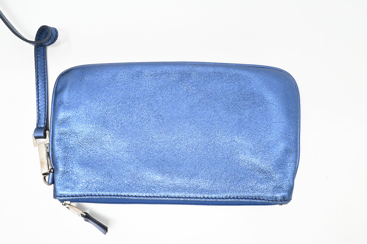 Tiffany & Co. Reversible Tote PM in Metallic Blue Leather