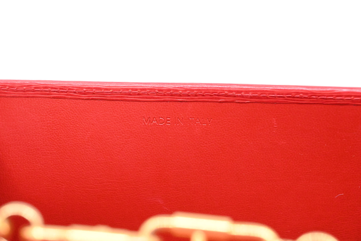 Chloe Chain Shoulder Bag in Red Leather