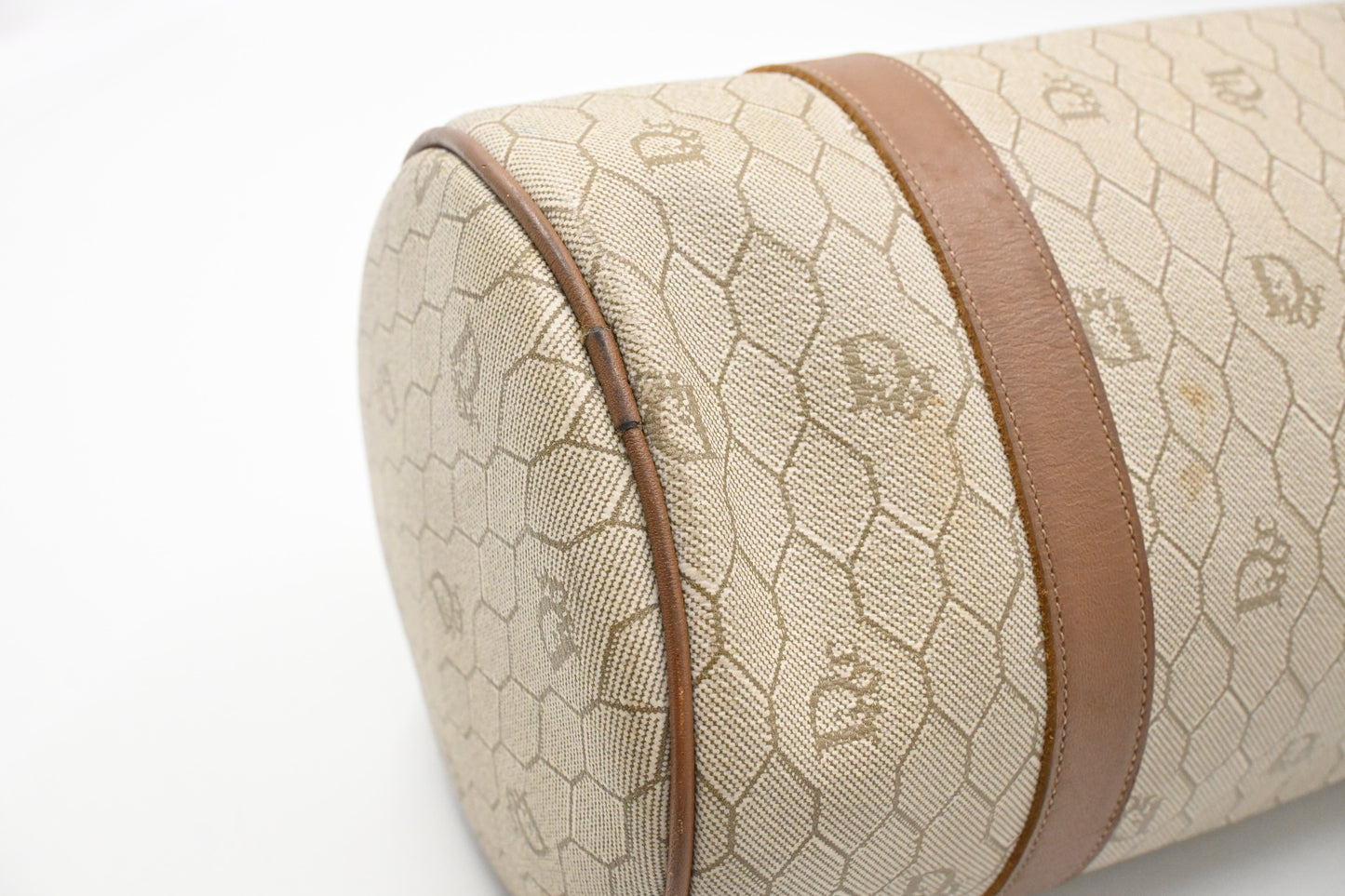 Dior Round Handbag in Beige Honeycomb Canvas