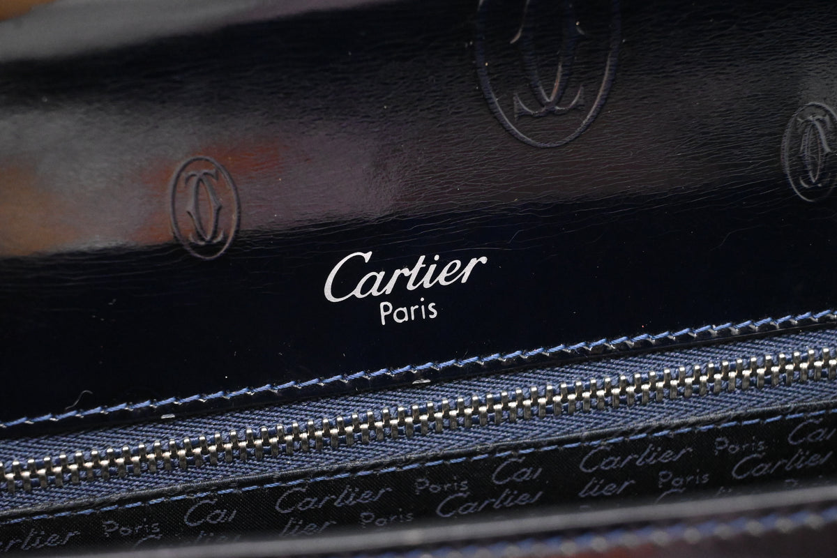 Cartier Hand Bag in Dark Blue Patent Leather